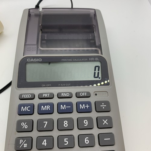 Casio HR-8L Calculator Portable Printer Plain Paper 2.25” 10 Digit Display - Picture 9 of 9