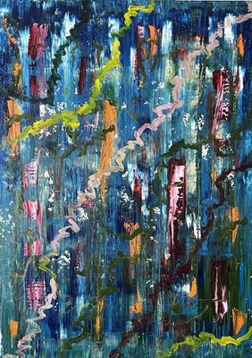 Daniel Pultorak Abstrakte Strömungen Nr.1 2025 Kunst Öl Gerahmt Unikat Malerei