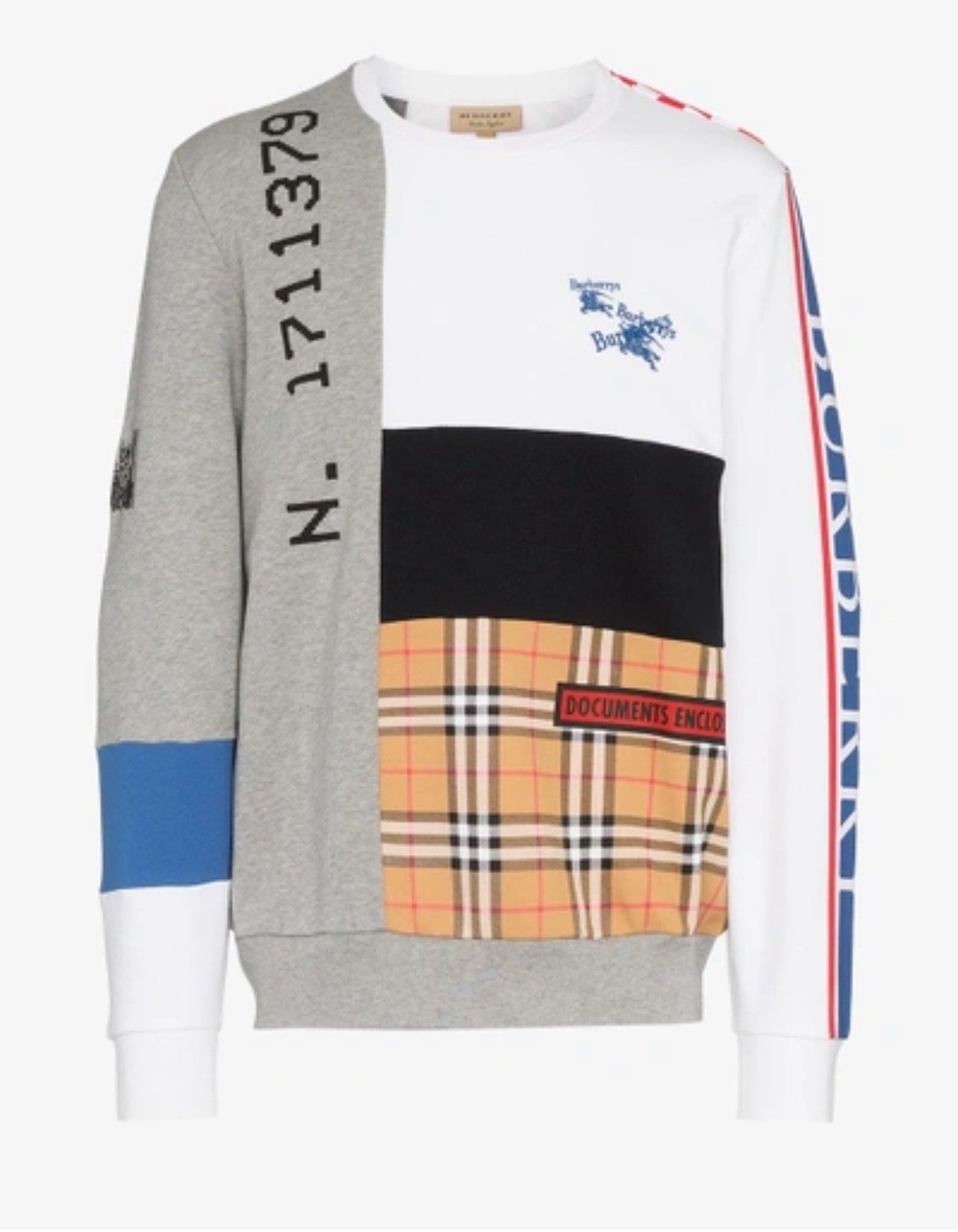 Burberry SS18 Documents Enclosed Archive Nova Check Sweater Men's Size M Rare image 2