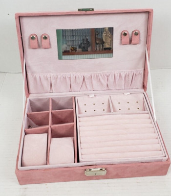 Magik Two-Layer Velvet Jewelry Box w/KEY NEW 10'' x 7.5'' x 3''