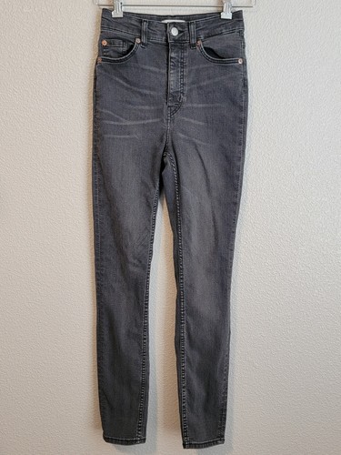 HM Jeans Womens Size 4 Jeggings High Rise Denim Charcoal Gray - 第 1/13 張圖片