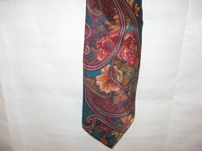 Karl Lagerfeld Tie Maroon Blue Abstract 55" Mens Necktie-All Silk
