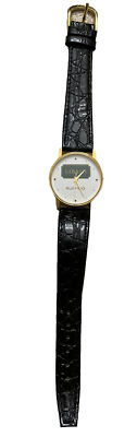 Libalo Ruffino Watch With Leather  Croc Emboss Band  Thin 2  Face Diameter VNTG