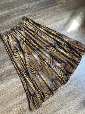 Sharon Anthony Brown Animal Print Leopard Cheetah Tiger Skirt VTG Vintage