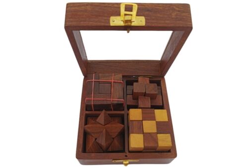 Gioco Puzzle 4 In On 3D Abilità in Legno Creatività Cubo di Memoria Puzzle Gi... - Foto 3 di 7