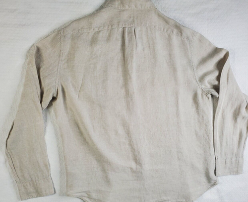 J. Camicia uomo Crew XXL beige Baird McNutt abbott abbott lino irlandese aderente classica - Foto 3 di 12