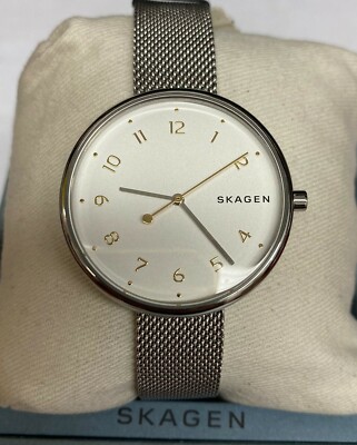 Skagen Stainless Steel Mesh Watch with White Dial Skagen Freja White Dial Stainless Steel Mesh Ladies Watch  main image 4