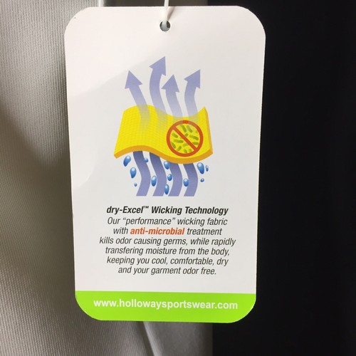 NWT Holloway Dry Excel Short Sleeve V Neck White Polo Shirt Womens Size Large - Picture 9 of 9