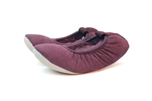 Womens Cosy Sheepskin Suede Slip On Ballerina Style Winter Slippers Girls Warm - Picture 8 of 8