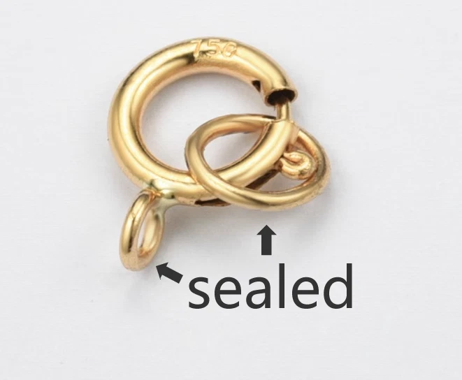 1PC Pure AU750 18K Solid Gold Ring Clasp For Bracelet Necklace Jewelry DIY# - Image 3 of 4
