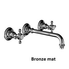 Mélangeur lavabo HORUS 3 trous mural à encastrer avec vidage couleur Bronze