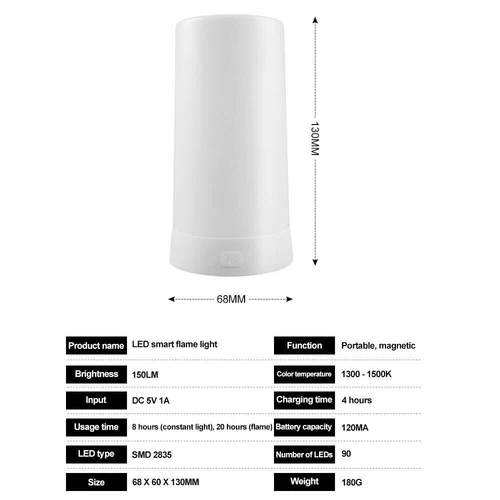 USB LED Flamme Licht Nachtlicht Fackel Feuer Lampe Flackernde Flammenlicht** - Bild 3 von 16