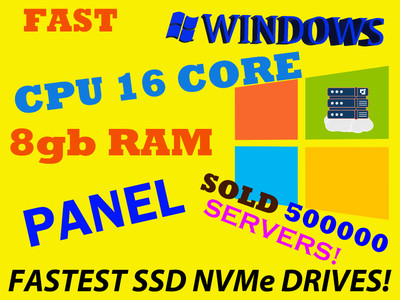 RDP Server - Windows server - control panel - 30GB - RAM DDR4 + FAST SSD