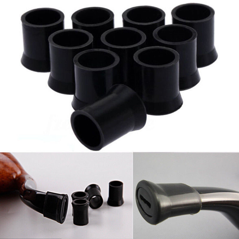 12pcs Black Rubber Tobacco Smoking Pipe Tip Grips Soft Pipe Stems