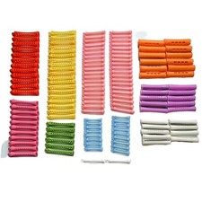 138x Vtg Perm Rod Hair Curlers Spin Arm Swing Clip Toni Goody Mixed Sizes XL-XS