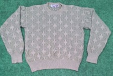 Vintage Green Wool Blend Sweater Base Camp Mens Small Petit Knit cotton