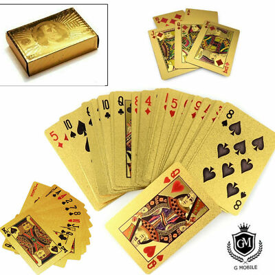 24K VERGOLDET 2 SPIELER SPIELKARTEN SPIEL POKER DECK 99,9% REINES KOMPLETTES KARTEN SET