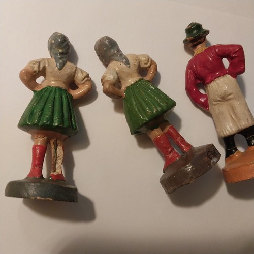 Vintage, putz, hand painted Germany 3 figures, 1930s