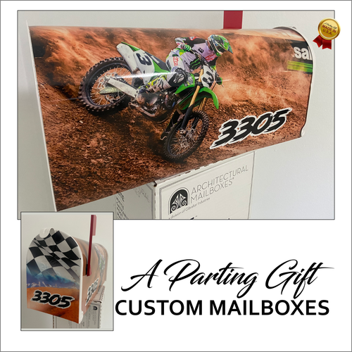 Dirt Bike maßgeschneiderter Briefkasten - Vatertagsgeschenk für ihn - personalisiertes Geschenk für sie - Bild 1 von 13