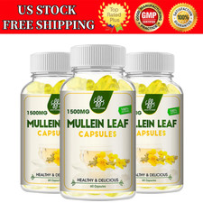 Mullein Leaf Capsules 1500mg  60 Count  Verbascum Thapsus