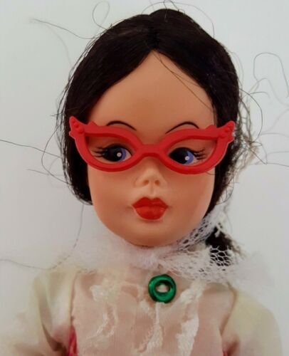 Vintage Style Cats eyes glasses Sindy Bratz Monster High dolls Red White Black - Picture 4 of 10