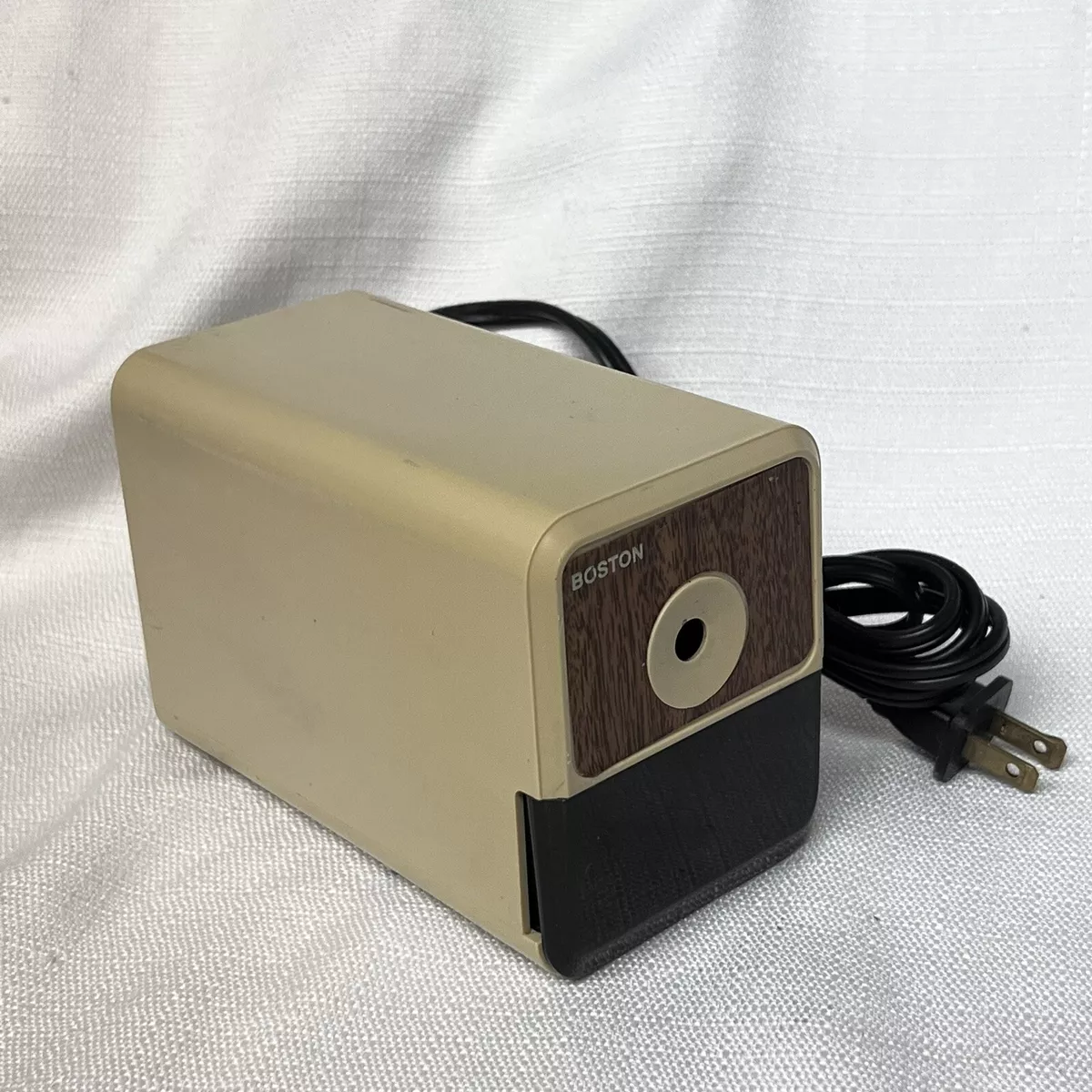 Vintage Boston Electric Pencil Sharpener Model 18 Wood Grain 296A TESTED
