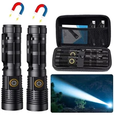 Rechargeable LED Tactical Flashlight 1500m Long Beam, Super Bright, USB, 5 Modes