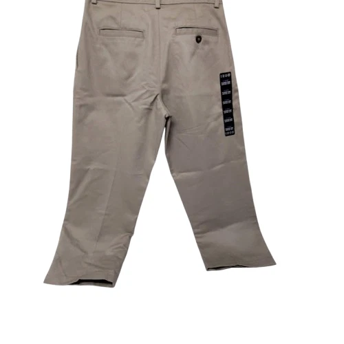 Calça plissada cáqui masculina IZOD - Uniforme escolar - 10 Husky 100% algodão nova com etiquetas - Imagem 4 de 4