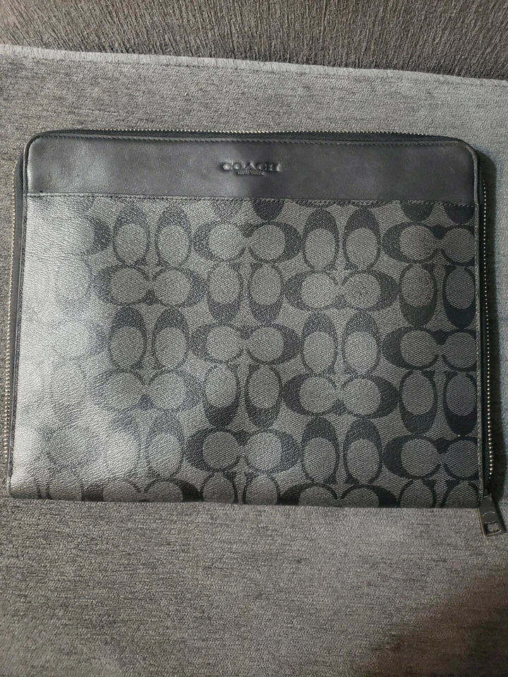 Coach Tech Case Signature Canvas Charcoal Black F32654 NWT - Image 4 of 4
