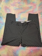 NWT Liz Claiborne Emma Ankle Length Pant Black/White Geometric Size 6