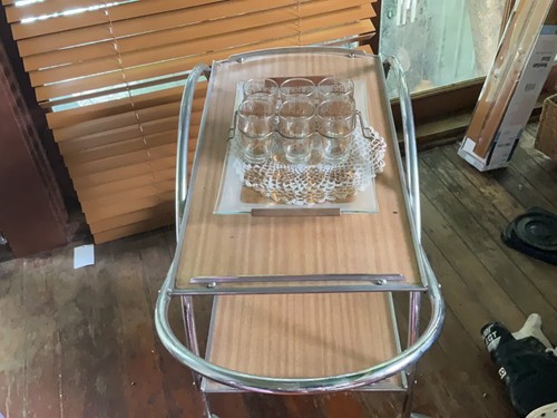 ART DECO CHROME RANLEIGH ? ENGLAND 2 TIER DRINKS TROLLEY PICK UP GLADESVILLE - Picture 2 of 4