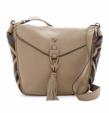 Nanette Lepore Aspen Saddle Shoulder Bag Leather Whipstich Tassel Crossbody Nwt