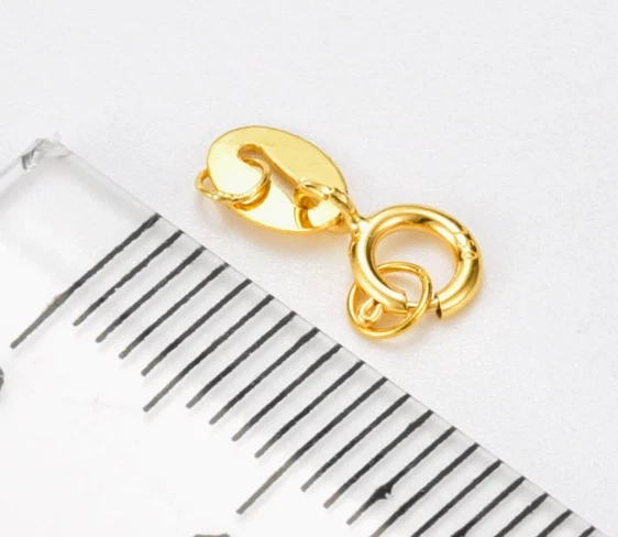 Pure AU750 18K Solid Gold 2 Ring Clasp For Bracelet Necklace Jewelry DIY Finding - Image 4 of 4