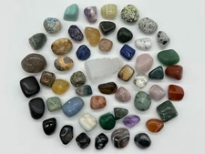 One of Everything Best Selling Tumbled Set,51 Tumbled Stones + 1  Selenite Tower