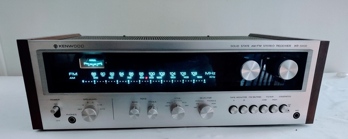 Kenwood KR-5400 Receiver, New LED's & New Wood Veneer Side Kenwood KR-5400 Receiver, New LED's & New Wood Veneer Side