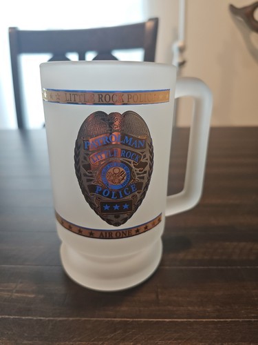 LITTLE ROCK POLICE Air One 16 oz Frosted Heavy Glass Mug - Picture 4 of 7