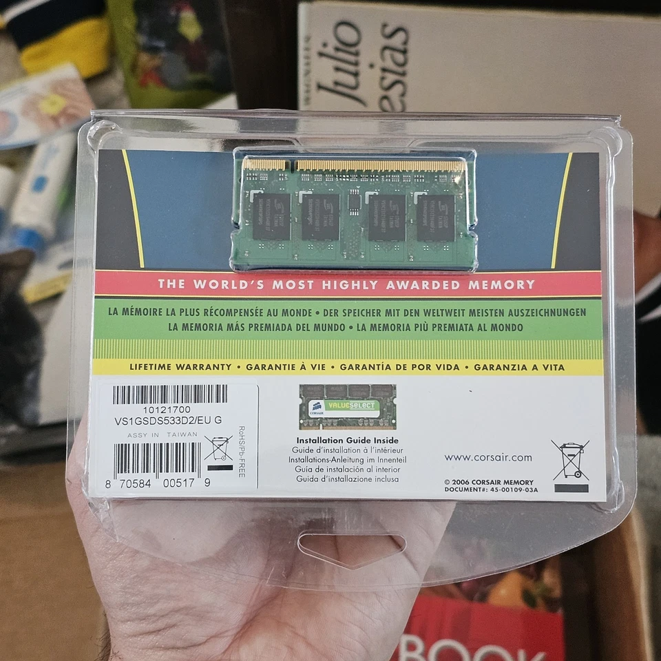 CORSAIR 1GB DDR2 SO-DIMM DDR2 533 Mhz (PC2 4200) Laptop Ram VS1GSDS533D2/EU G - Image 2 of 2