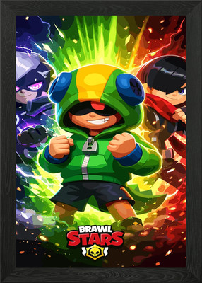 Brawl Stars Characters in Action Framed Wall Art Poster Canvas Print Picture