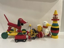 Lot Of 5 Vintage 90s Brio Toys including The Stacking Clown From Baby Einstein