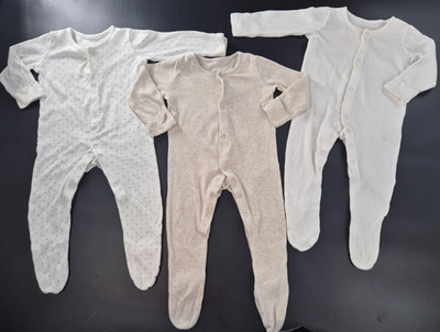 GEORGE - 3 er Set STRAMPLER in Gr. 74 (6/9 Monate) Jungen Baby Schlafanzug