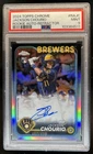 2024 Topps Chrome Jackson Chourio Rookie Auto RC Refractor #/499 Brewers PSA 9