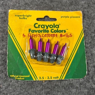Crayola Favorite Colors Superbright 5 Replacement Bulbs Purple Mini Lights 1996