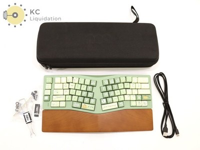 Qwertykeys Neo Ergo Mechanical Keyboard (Spray-Coated Avocado