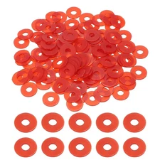 120 Pcs Nylon Flat Washers 5mm ID 15mm OD 1mm Thick Red