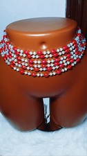 Authentic African Glass and Crystal Waist  Belly Beads for Women Boho