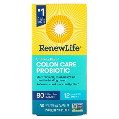 2 X Renew Life, Ultimate Flora, Colon Care Probiotic, 80 Billion Live Cultures,