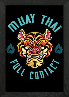 Muay Thai Tiger Martial Framed Wall Art Poster Canvas Print Picture