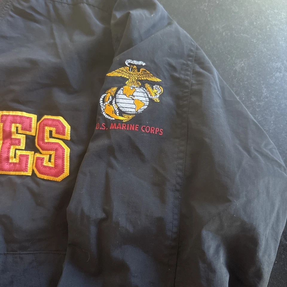 Винтажный пуловер ветровка куртка с подкладкой морской пехоты США - L - Изображение 3 из 4