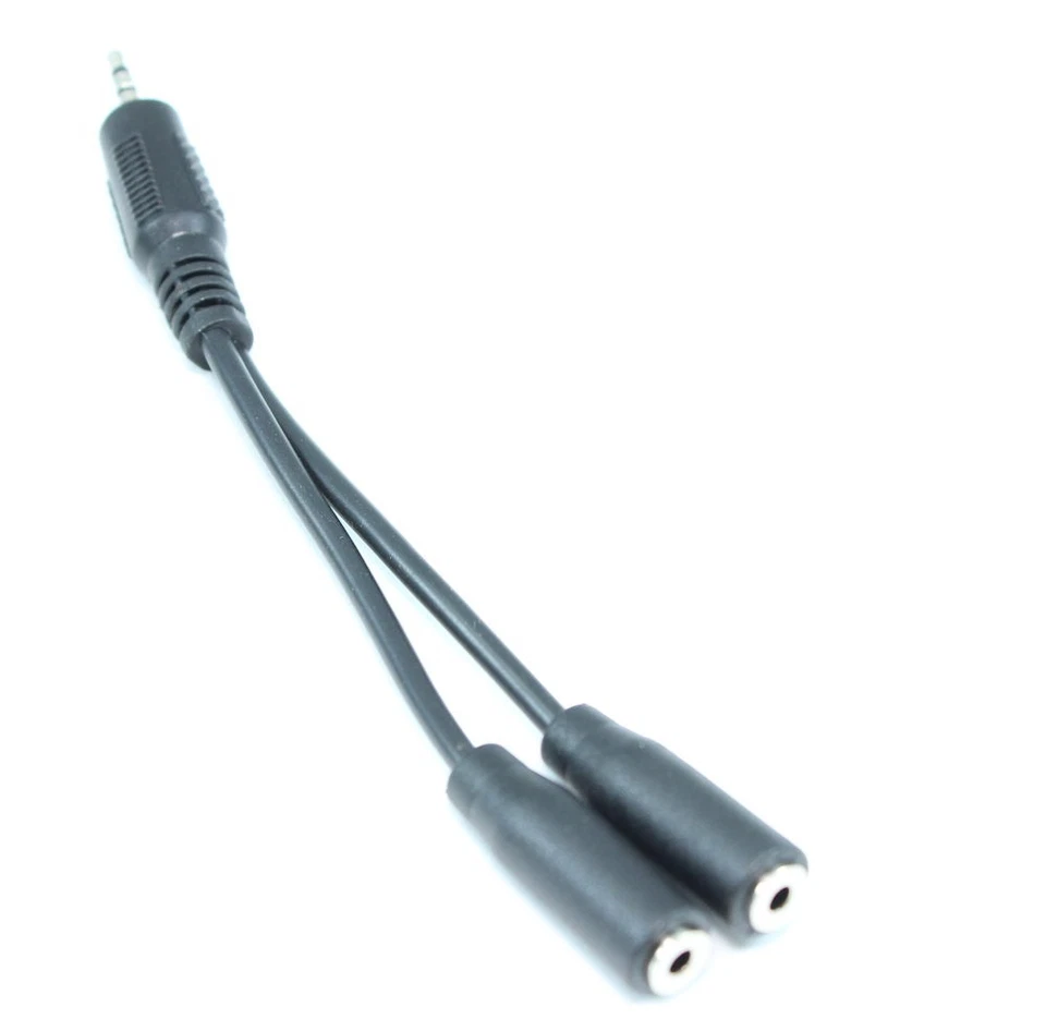 4IN 2.5mm Mini-Stereo (TRS) Male to 2x2.5mm MONO Y-Cable Adapter Femal - Image 2 of 2