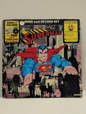 Vintage 1976 Superman Book And Record Set Vinyl Lp By Power Records.